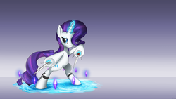 Size: 4800x2700 | Tagged: safe, artist:flamevulture17, rarity, g4, dagger, female, levitation, solo