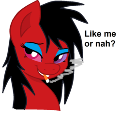 Size: 912x888 | Tagged: safe, artist:annika-dragon-girl, artist:joey darkmeat, oc, oc only, oc:crimson angel, pony, bedroom eyes, cigarette, smoking, solo