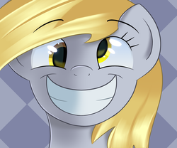 Size: 900x750 | Tagged: safe, artist:sykobelle, derpy hooves, pegasus, pony, g4, female, mare, smiling, solo