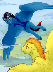 Size: 1113x1489 | Tagged: safe, artist:royvdhel-art, spitfire, oc, oc:gale force, pegasus, pony, g4