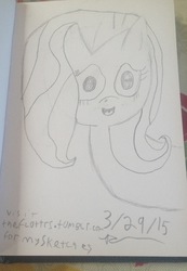 Size: 1556x2254 | Tagged: safe, artist:thefluttrs, fluttershy, g4, monochrome, sketch, traditional art