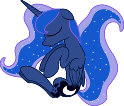 Size: 5700x4880 | Tagged: safe, artist:strawberrythefox1452, princess luna, alicorn, pony, g4, absurd resolution, female, floppy ears, mare, on side, simple background, sleeping, solo, transparent background, vector