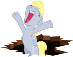 Size: 1500x1165 | Tagged: safe, artist:strawberrythefox1452, derpy hooves, pegasus, pony, g4, the last roundup, eyes closed, female, hind legs, hole, mare, open mouth, simple background, solo, transparent background, vector