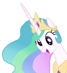 Size: 668x720 | Tagged: safe, artist:frontsevens, edit, derpy hooves, princess celestia, pegasus, pony, g4, derp, derplestia, face swap, female, mare, open mouth, simple background, smiling, solo, transparent background, vector, wat