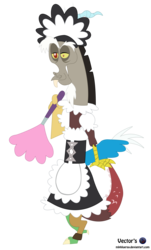 Size: 3870x6400 | Tagged: safe, artist:mlpblueray, discord, g4, clothes, crossdressing, maid, maid discord, simple background, solo, transparent background, vector
