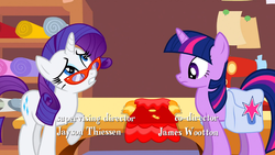 Size: 1366x768 | Tagged: safe, screencap, rarity, twilight sparkle, g4, my little pony: friendship is magic, suited for success