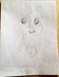 Size: 1753x2271 | Tagged: safe, artist:thefluttrs, fluttershy, g4, female, looking at you, monochrome, sketch, solo, traditional art