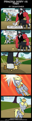 Size: 850x3179 | Tagged: safe, artist:drawponies, derpy hooves, lord tirek, pegasus, pony, g4, comic, female, mare, muffin, spanish, translation, translator:the-luna-fan