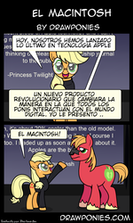 Size: 850x1419 | Tagged: safe, artist:drawponies, applejack, big macintosh, earth pony, pony, g4, comic, male, spanish, stallion, translation, translator:the-luna-fan