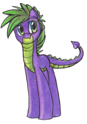 Size: 313x446 | Tagged: safe, artist:officerpony, spike, dracony, hybrid, g4, male, ponified, ponified spike, solo