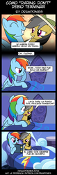 Size: 850x2599 | Tagged: safe, artist:drawponies, daring do, rainbow dash, pony, g4, book, comic, female, lesbian, ship:daringdash, shipping, spanish, translation, translator:the-luna-fan