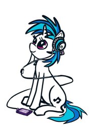 Size: 428x585 | Tagged: safe, artist:agm, dj pon-3, vinyl scratch, g4, female, simple background, solo, white background