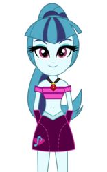 Size: 3150x5050 | Tagged: safe, artist:ponyalfonso, edit, vector edit, sonata dusk, equestria girls, g4, my little pony equestria girls: rainbow rocks, amulet, belly button, clothes, female, high res, inkscape, midriff, music notes, necklace, simple background, solo, transparent background, vector