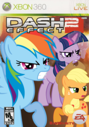 Size: 482x688 | Tagged: safe, artist:nickyv917, applejack, rainbow dash, twilight sparkle, earth pony, pegasus, pony, unicorn, g4, crossover, esrb, female, game cover, m rating, mare, mass effect, mass effect 2, unicorn twilight, xbox 360