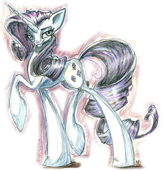 Size: 4323x4576 | Tagged: safe, artist:kriahfox, rarity, g4, absurd resolution, female, solo, traditional art