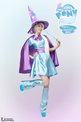 Size: 3840x5760 | Tagged: safe, artist:sabishiihoshi, trixie, human, g4, cape, clothes, cosplay, hand on hip, hat, irl, irl human, photo, trixie's cape, trixie's hat