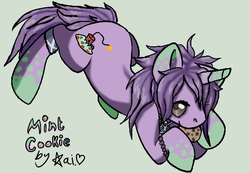 Size: 512x355 | Tagged: safe, artist:mysticalbadger, oc, oc only, oc:mint cookie, pony, unicorn, solo