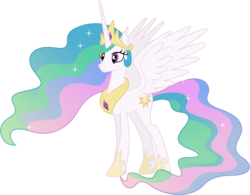 Size: 5890x4590 | Tagged: safe, artist:90sigma, princess celestia, alicorn, pony, g4, absurd resolution, concave belly, crown, ethereal mane, ethereal tail, female, hoof shoes, horn, jewelry, long horn, long legs, long mane, long tail, looking forward, mare, peytral, princess shoes, regalia, simple background, slender, smiling, solo, sparkly mane, sparkly tail, spread wings, tail, tall, thin, three quarter view, transparent background, vector