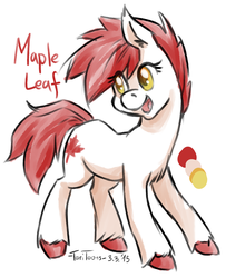Size: 729x900 | Tagged: dead source, safe, artist:taritoons, oc, oc only, oc:maple leaf, earth pony, pony, canada, nation ponies