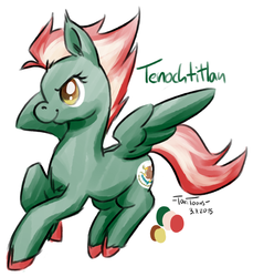 Size: 826x900 | Tagged: dead source, safe, artist:taritoons, oc, oc only, oc:tenochtitlan, pegasus, pony, mexico, nation ponies