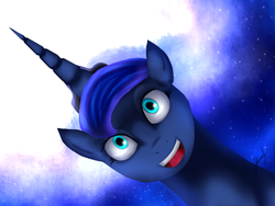 Size: 1600x1200 | Tagged: safe, artist:brightcrystaldark, princess luna, g4, :d, female, looking at you, smiling, solo