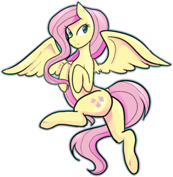 Size: 1200x1227 | Tagged: safe, artist:asikku, fluttershy, g4, female, flying, simple background, solo, transparent background
