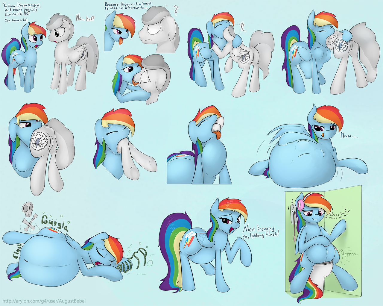 ...lightning flash, pegasus, pony, belly, belly button, big belly, breaking...