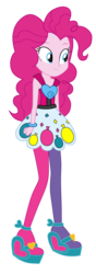 Size: 3000x8484 | Tagged: safe, artist:mixiepie, pinkie pie, equestria girls, g4, my little pony equestria girls: rainbow rocks, absurd resolution, clothes, female, rainbow rocks outfit, simple background, sleeveless, solo, stockings, the rainbooms, thigh highs, transparent background, vector