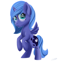 Size: 2726x2921 | Tagged: safe, artist:tsand106, princess luna, g4, female, filly, high res, looking up, rearing, simple background, solo, transparent background, woona