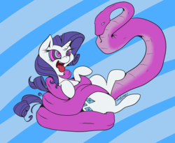 Size: 1000x820 | Tagged: safe, artist:wendigeaux, rarity, snake, g4, coils, hypnosis, imminent vore