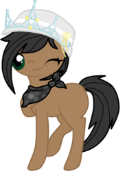 Size: 824x1026 | Tagged: safe, artist:heartroyali, oc, oc only, earth pony, pony, clothes, crown, scarf, solo