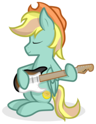 Size: 666x858 | Tagged: safe, artist:furrgroup, oc, oc only, pony, eyes closed, guitar, simple background, solo, transparent background