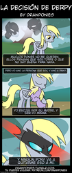 Size: 850x2020 | Tagged: safe, artist:drawponies, derpy hooves, dinky hooves, changeling, pegasus, pony, g4, comic, female, mare, spanish, translation, translator:the-luna-fan