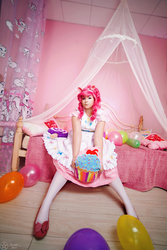 Size: 667x1000 | Tagged: safe, artist:kainkido, pinkie pie, human, g4, cosplay, irl, irl human, photo