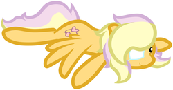 Size: 1280x672 | Tagged: safe, artist:furrgroup, oc, oc only, oc:candlelight song, pony, eyepatch, lying down, prone, simple background, solo, sploot, white background