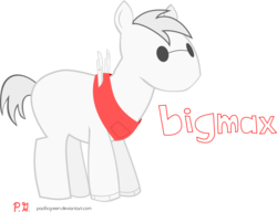 Size: 835x642 | Tagged: safe, artist:pacificgreen, big macintosh, earth pony, pony, robot, robot pony, g4, baymax, big hero 6, crossover, disney, male, simple background, solo, stallion, transparent background, vector