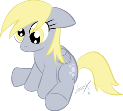 Size: 2109x1909 | Tagged: safe, artist:loomx, derpy hooves, pegasus, pony, g4, artifact, cute, derpabetes, female, mare, simple background, sitting, solo, transparent background