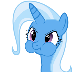 Size: 1000x1000 | Tagged: safe, artist:ravirr94, trixie, pony, unicorn, g4, female, mare, puffy cheeks, simple background, solo, transparent background, upset