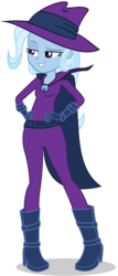 Size: 976x2270 | Tagged: safe, artist:punzil504, edit, mare do well, trixie, equestria girls, g4, clothes, cosplay, costume, crossover, darkwing duck, simple background, solo, transparent background, vector