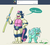 Size: 1280x1143 | Tagged: safe, artist:docwario, bon bon, lyra heartstrings, sweetie drops, goo, pony, turtle, g4, askblankbon, bo staff, bon bombastic, bonpun, muscles, mutagen, ooze, staff, teenage mutant ninja turtles, tumblr, wat