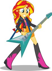 Size: 662x900 | Tagged: safe, artist:seahawk270, sunset shimmer, equestria girls, g4, my little pony equestria girls: rainbow rocks, guitar, musical instrument, simple background, solo, sunset shredder, transparent background, vector