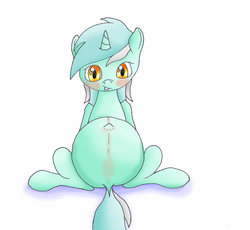 Size: 2492x2290 | Tagged: safe, artist:seenty, lyra heartstrings, pony, unicorn, g4, belly, dock, female, high res, looking at you, pregnant, solo