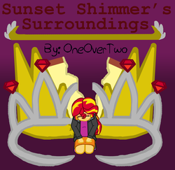 Size: 1761x1713 | Tagged: safe, artist:oneovertwo, sunset shimmer, equestria girls, g4, fanfic, fanfic art, fanfic cover, female, solo