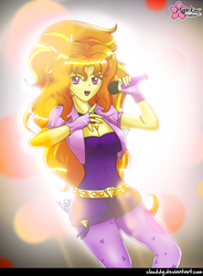 Size: 900x1220 | Tagged: safe, artist:clouddg, adagio dazzle, equestria girls, g4, my little pony equestria girls: rainbow rocks, breasts, busty adagio dazzle, cleavage, female, looking at you, microphone, singing, solo