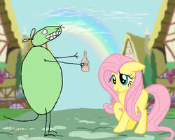 Size: 1280x1024 | Tagged: safe, artist:ty-grey-one, fluttershy, g4, 12 oz. mouse, beer, fitz (12 oz mouse)