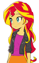 Size: 344x553 | Tagged: dead source, safe, artist:baekgup, sunset shimmer, equestria girls, g4, cute, female, shimmerbetes, simple background, smiling, solo, white background, wholesome