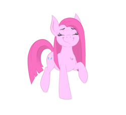 Size: 1200x1100 | Tagged: safe, artist:whiro153, pinkie pie, pony, g4, chest fluff, cute, cuteamena, eyes closed, female, pinkamena diane pie, raised hoof, smiling, solo