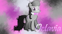 Size: 3840x2160 | Tagged: safe, artist:datbrass, artist:germanmcpictures, octavia melody, earth pony, pony, g4, female, high res, mare, solo, vector, wallpaper