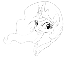 Size: 1200x944 | Tagged: safe, artist:kas92, princess celestia, alicorn, pony, g4, angry, bloodshot eyes, female, grayscale, looking at you, monochrome, portrait, simple background, solo