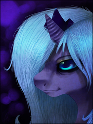 Size: 768x1024 | Tagged: safe, artist:imalou, princess luna, pony, g4, bust, female, s1 luna, solo